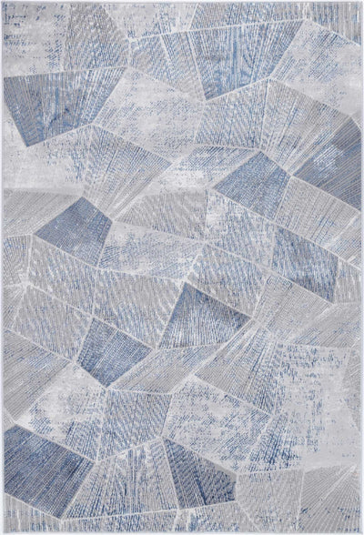 Isaiah Grey Blue Tiled Geometric Rug 120x170cm