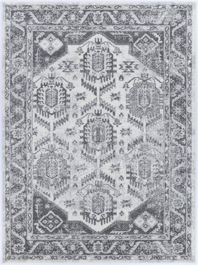 Ligures White Grey Traditional Rug 160X230cm