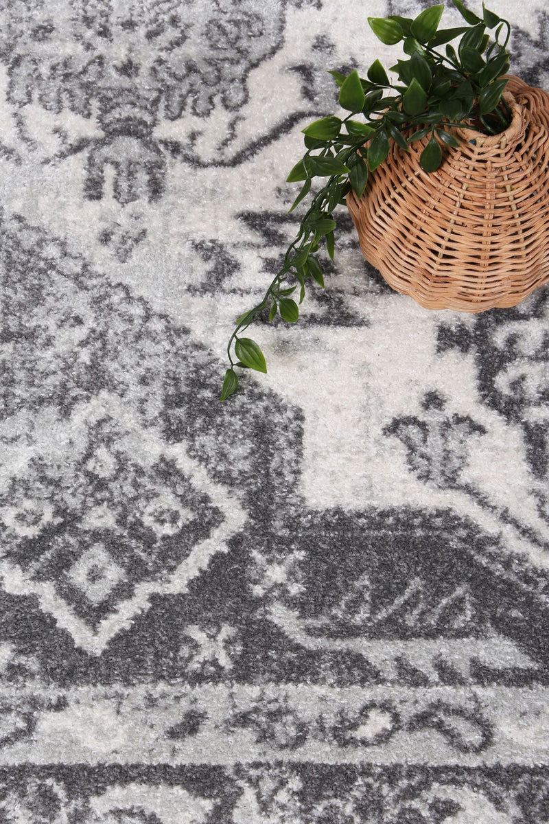 Ligures White Grey Traditional Rug 160X230cm