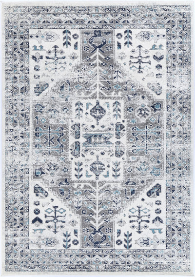 Ligures Cream Blue Traditional Rug 80X300cm