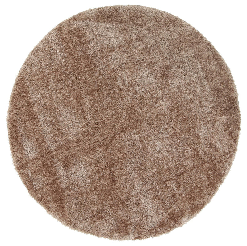 Puffy Soft Shaggy Round Rug Camel 160x160 cm Round