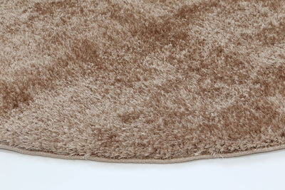 Puffy Soft Shaggy Round Rug Camel 160x160 cm Round