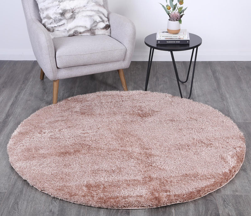 Puffy Soft Shaggy Round Rug Camel 160x160 cm Round