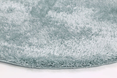 Puffy Soft Shaggy Round Rug Teal Blue 160x160 cm Round