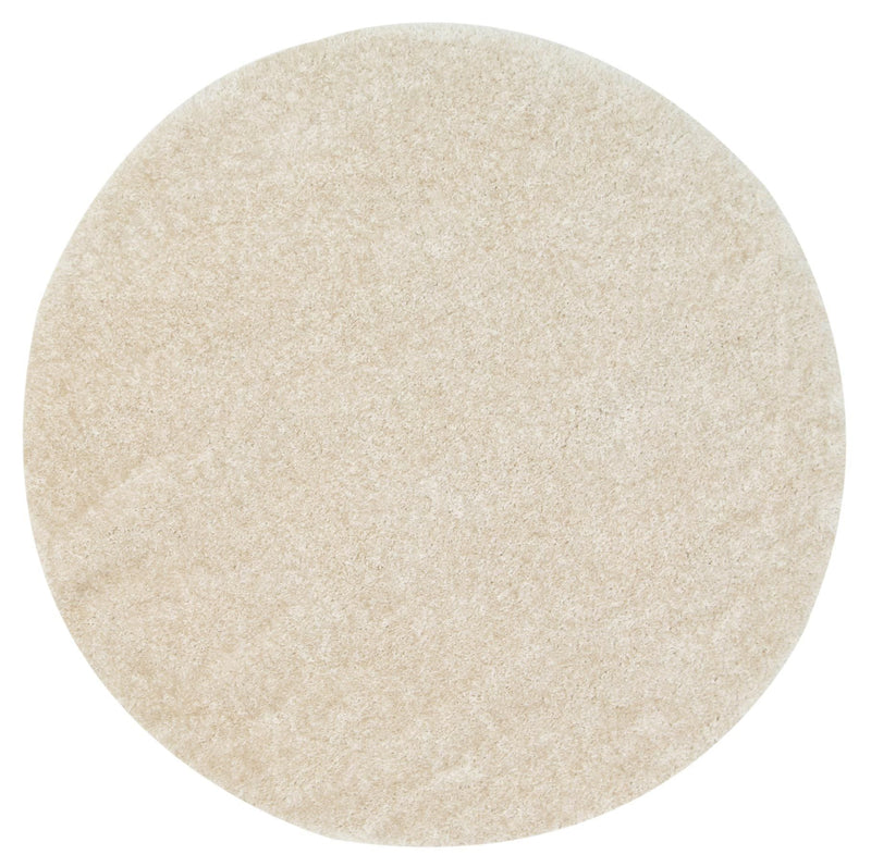 Puffy Soft Shaggy Round Rug Ivory 160x160 cm Round