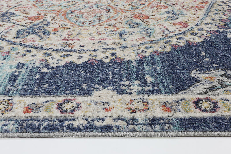 Hollow Medalion Transitional Navy Multi Rug 160x230 cm