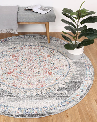 Hollow Medalion Transitional Grey Rug 200x290 cm