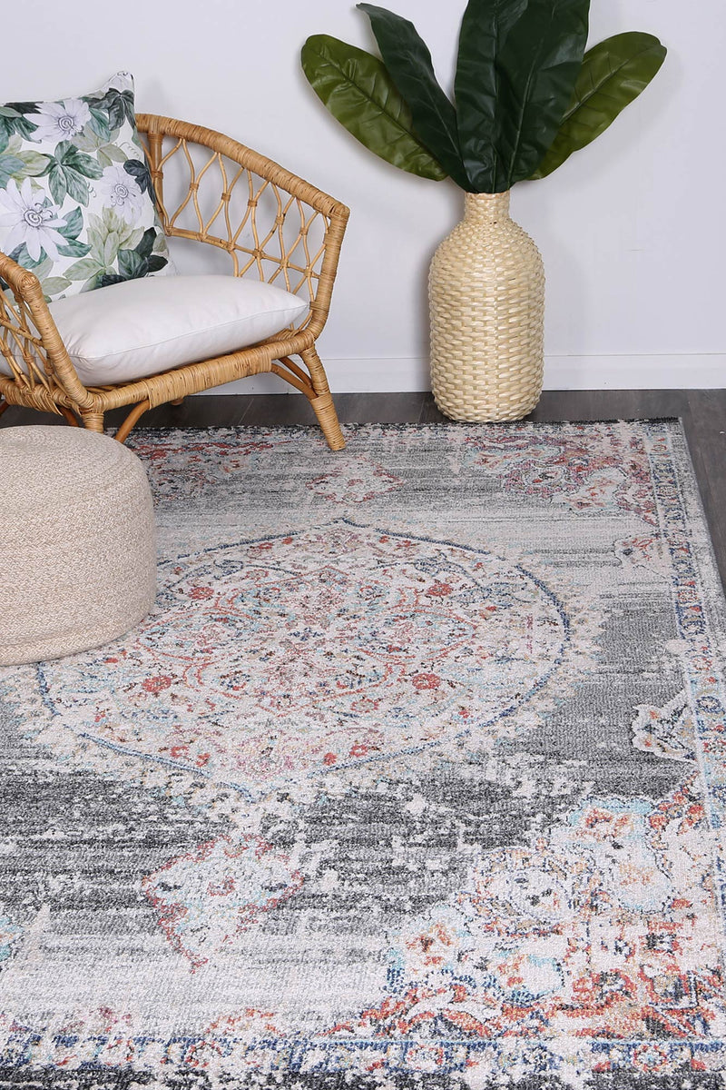 Hollow Medalion Transitional Grey Rug 200x290 cm