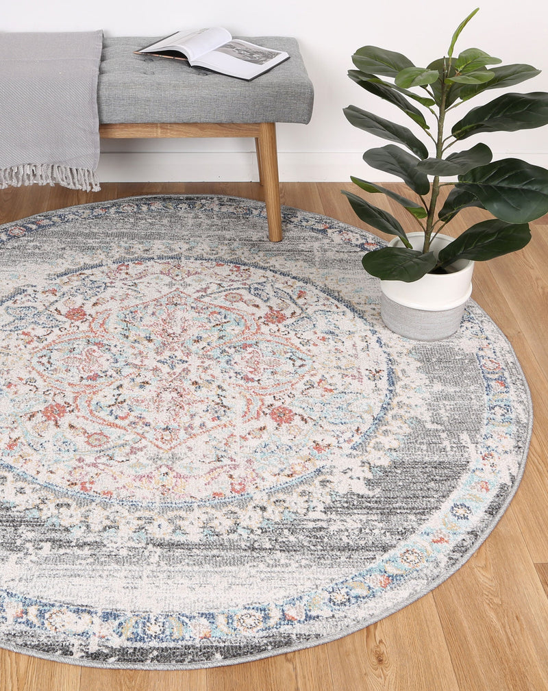 Hollow Medalion Transitional Grey Rug 280x380 cm