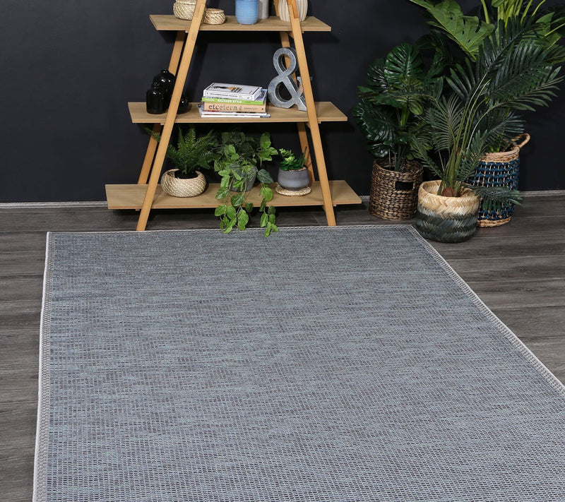 Sydney Grey Blue Indoor Outdoor Rug 240x240 cm Round