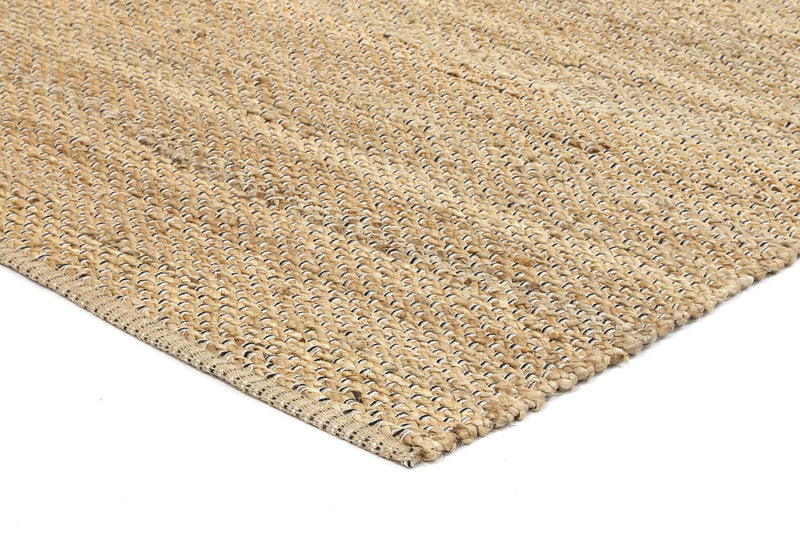 Taj Black Natural Basket Weave Jute Rug 150x220cm