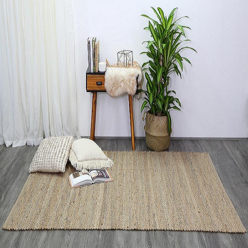 Taj Black Natural Basket Weave Jute Rug 150x220cm