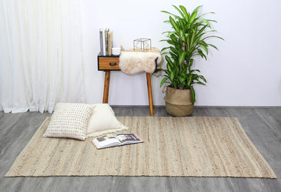 Taj Blue Natural Basket Weave Jute Rug 230x320cm