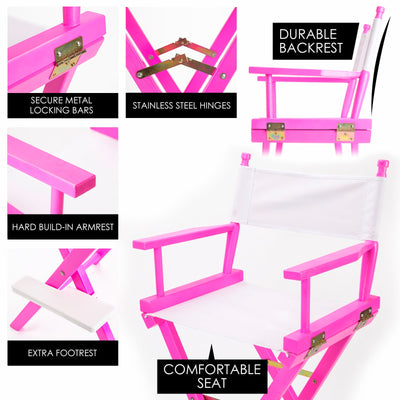 2X Director Movie Folding Tall Chair 76cm PINK HUMOR