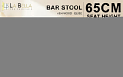 Wooden Bar Stool Dining Chair Ash Wood ELISE 65cm BLACK