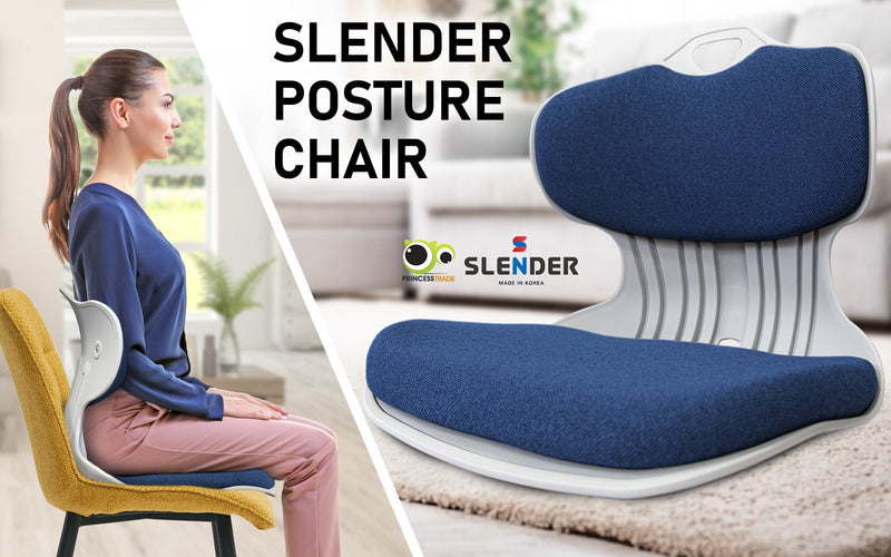 Slender Chair Posture Correction Seat Floor Lounge Padded Stackable BLUE