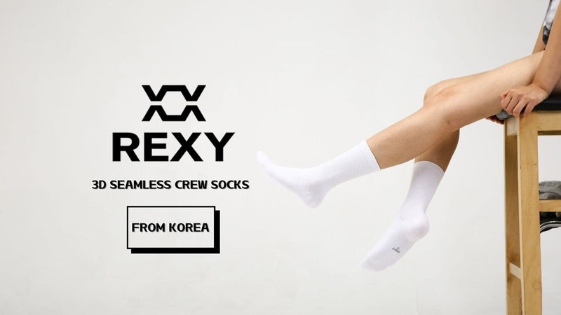 15X Rexy 3D Seamless Crew Socks Medium Slim Breathable WHITE