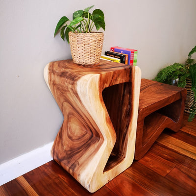 Side table, coffee table or entrance corner table-hand crafted from solid wood