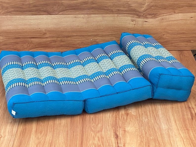 3-Fold Zafu Meditation Cushion Set Blue Medium Size