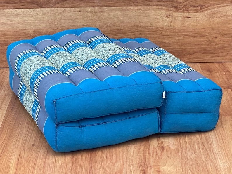 3-Fold Zafu Meditation Cushion Set Blue Medium Size