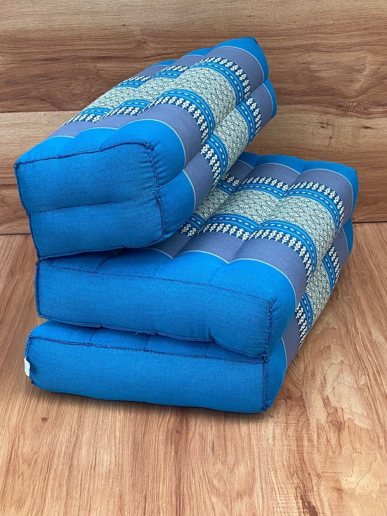 3-Fold Zafu Meditation Cushion Set Blue Medium Size