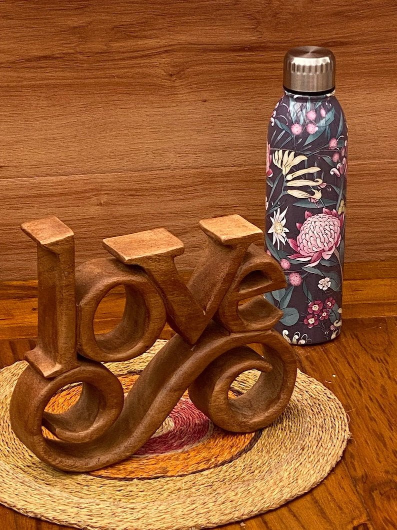 Mothers day gift Wooden carved LOVE words decoration 27 cm long