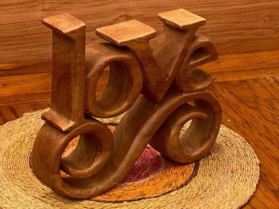 Mothers day gift Wooden carved LOVE words decoration 27 cm long