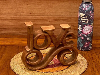 Mothers day gift Wooden carved LOVE words decoration 27 cm long