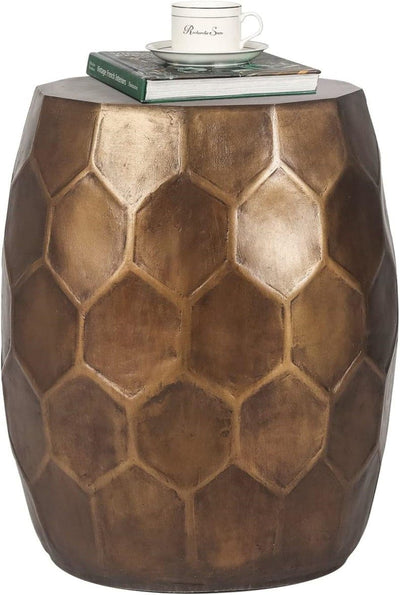 Tablua Australia Modern Round Side Table, Honeycomb Indoor Outdoor Accent End Table