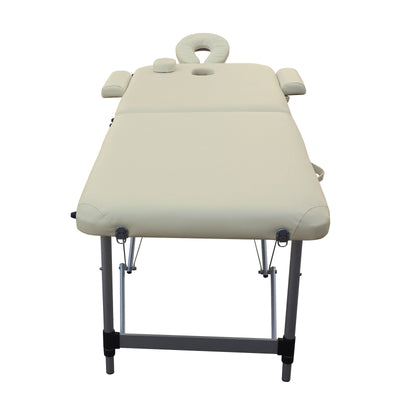 YES4HOMES 2 Fold Portable Aluminium Massage Table Massage Bed Beauty Therapy Beige