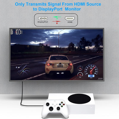BENFEI 344GY-3M HDMI to DisplayPort Unidirectional 4K Active Cable with USB Powered 3M