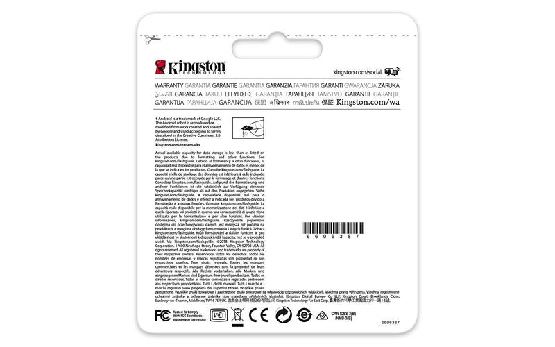 KINGSTON  Canvas Select:MicroSD 32GB , 80MB/s read and 10MB/s write with SD adapter SDCS/32GB