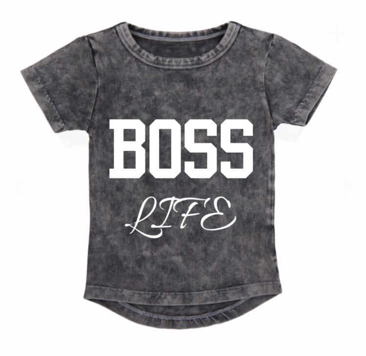 MLW By Design - Boss Life Stonewash Tee | Short Sleeve | Size 2