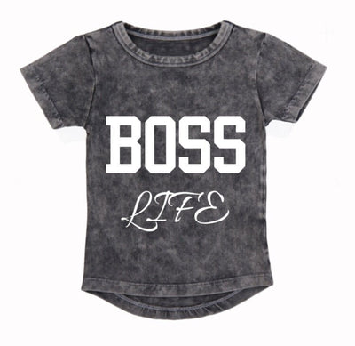 MLW By Design - Boss Life Stonewash Tee | Long Sleeve | Size 3