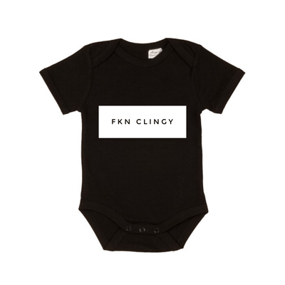 MLW By Design - FKN CLINGY™ Bodysuit | White Print | 6-12 Months