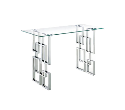 Royale Silver Console Table - Clear Glass