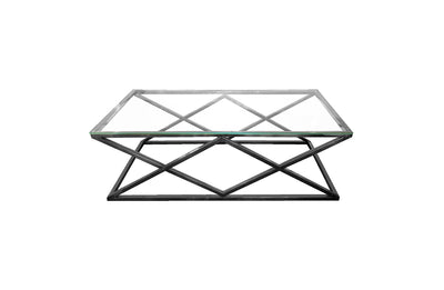 Alsea Coffee Table Black Base - Clear Glass