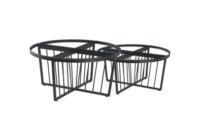 Salina Coffee Table 90cm Black Base   - Clear Glass