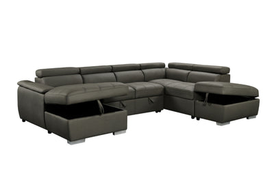 Plush Sleeper Modular Chaise Lounge - Charcoal