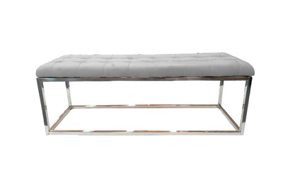 Holly Ottoman Silver Base - Light Grey Seat