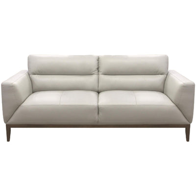 Downy  Genuine Leather Sofa 3 Seater Upholstered Lounge Couch - Silver