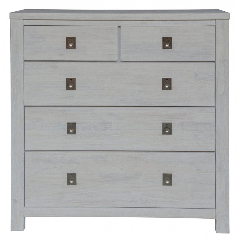 Myer Tallboy 5 Chest of Drawers Storage Cabinet White Wash