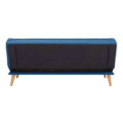 Jovie 3 Seater Sofa Queen Bed Fabric Uplholstered Lounge Couch - Blue