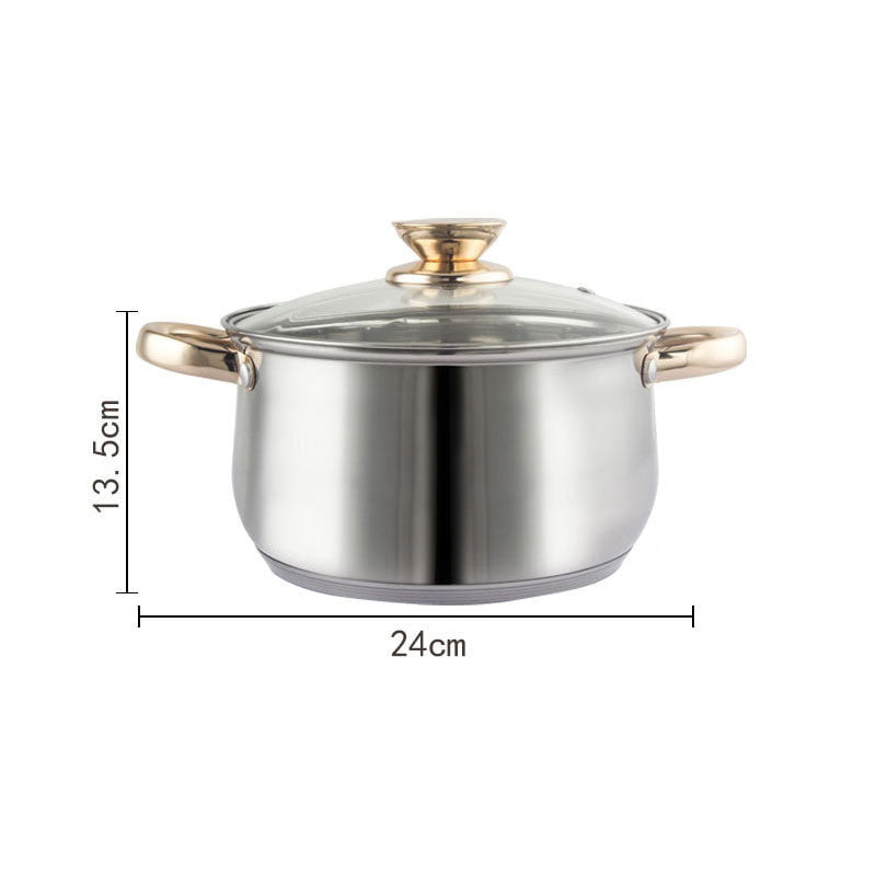 12Piece Cookware Set  Kitchen Stainless Steel Stock Pot Pan Sets Saucepan Casserole kettle