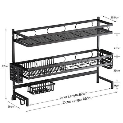 85cm 3 tier Over Sink Dish Drying Rack Drainer Kitchen Cutlery Holder Storage Organizer