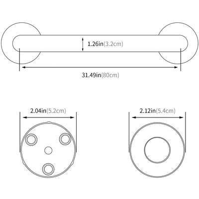 80cm Stainless Steel Handle for Shower Toilet Grab Bar Handle Bathroom Stairway Handrail Elderly Senior Assist