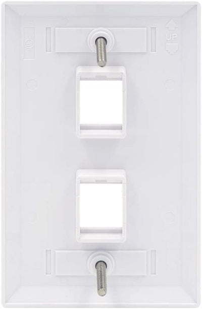 2 Port QuickPort outlet Wall Plate face plate, two Gang White