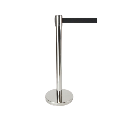 Retractable Queue Crowd Control Barriers | Silver Pole Black Belt