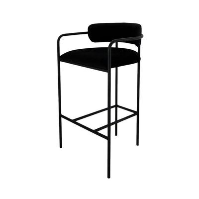 Interior Ave - Allegra Black Velvet Kitchen Bar Stool