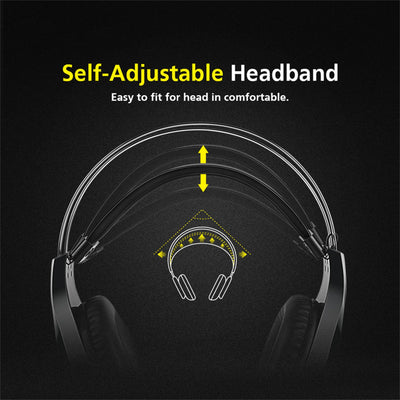 Rainbow Light Gaming Headset Flexible Microphone 7-Color Rainbow LED Lamp